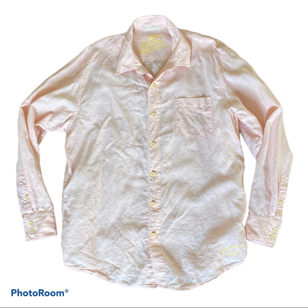 Tommy Bahama Pale Peach-coral Linen Button Up
